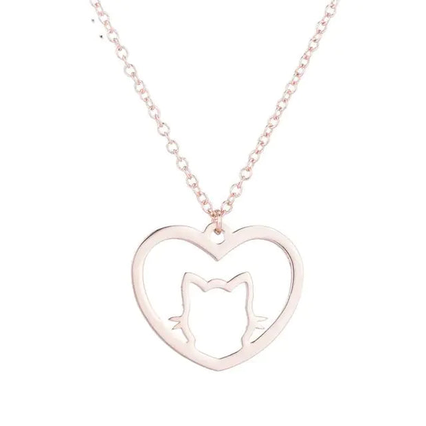 Cat Heart Necklace