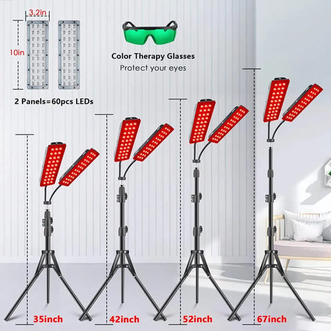 Double-headed Three-legged Bracket Crimson Physiotherapy Lamp