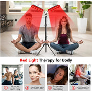 Double-headed Three-legged Bracket Crimson Physiotherapy Lamp