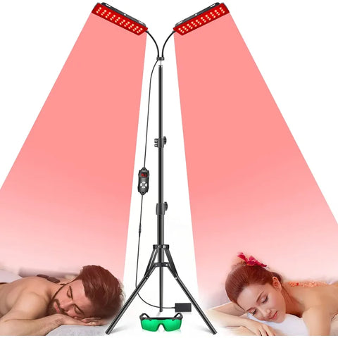 Double-headed Three-legged Bracket Crimson Physiotherapy Lamp